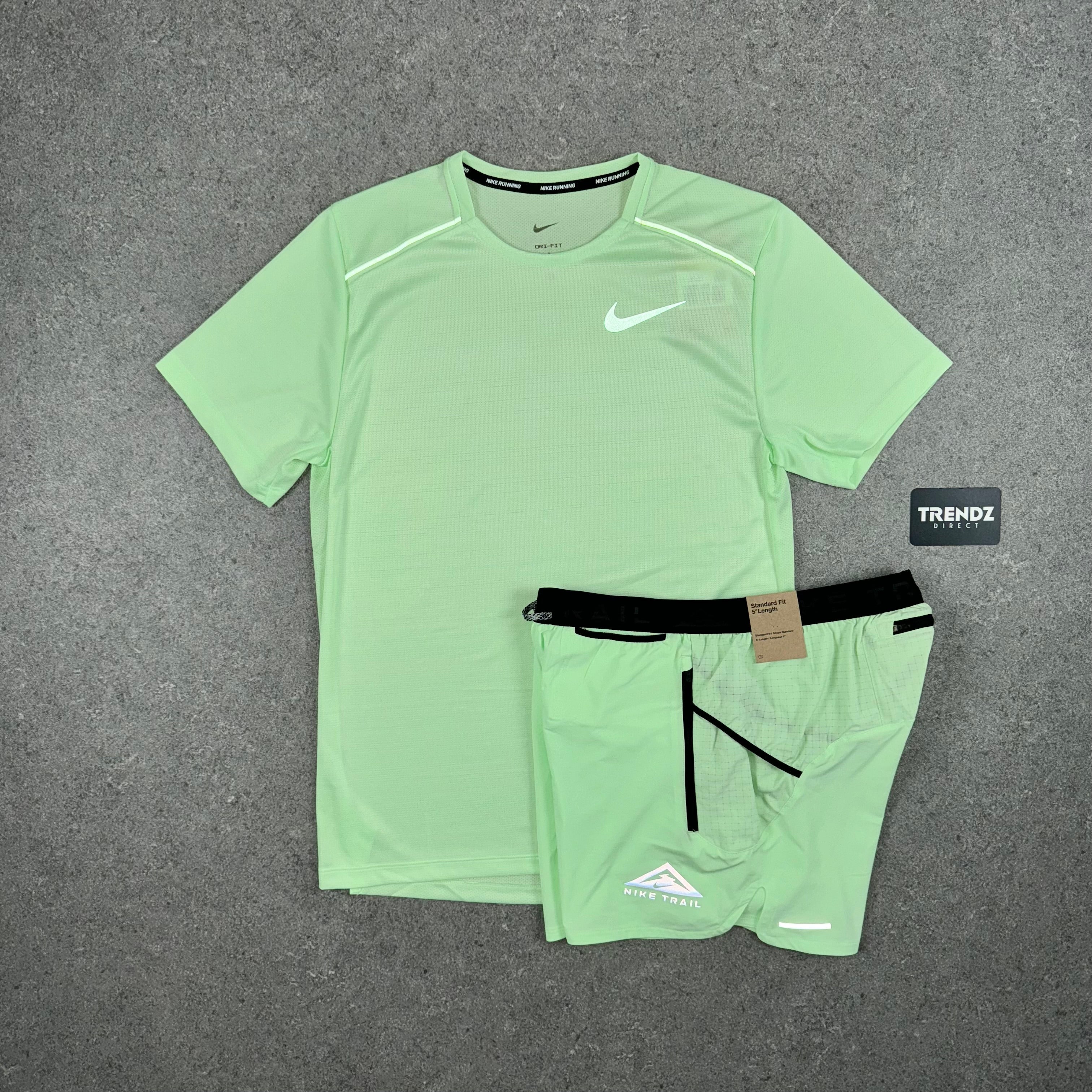 NIKE MILER & FLEX TRAIL SHORTS - VAPOUR GREEN