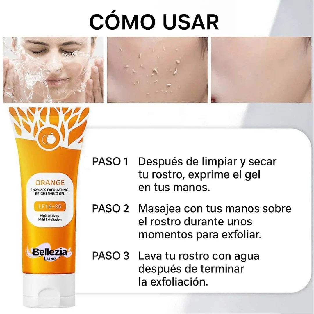 Gel exfoliante iluminador de Naranja - Bellezia Luxe