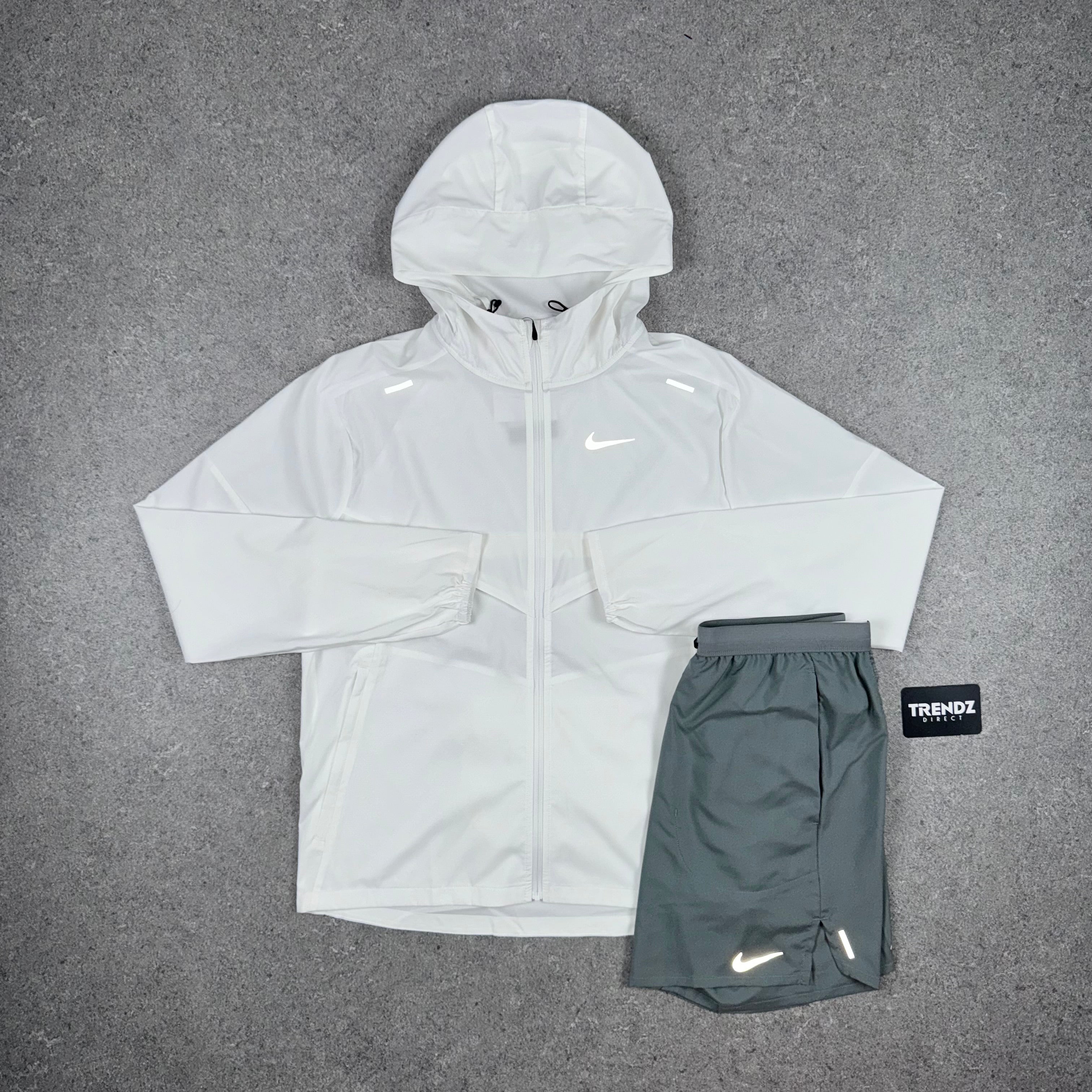 NIKE UV WINDBREAKER & FLEX SHORTS SET - ICE WHITE/GREY