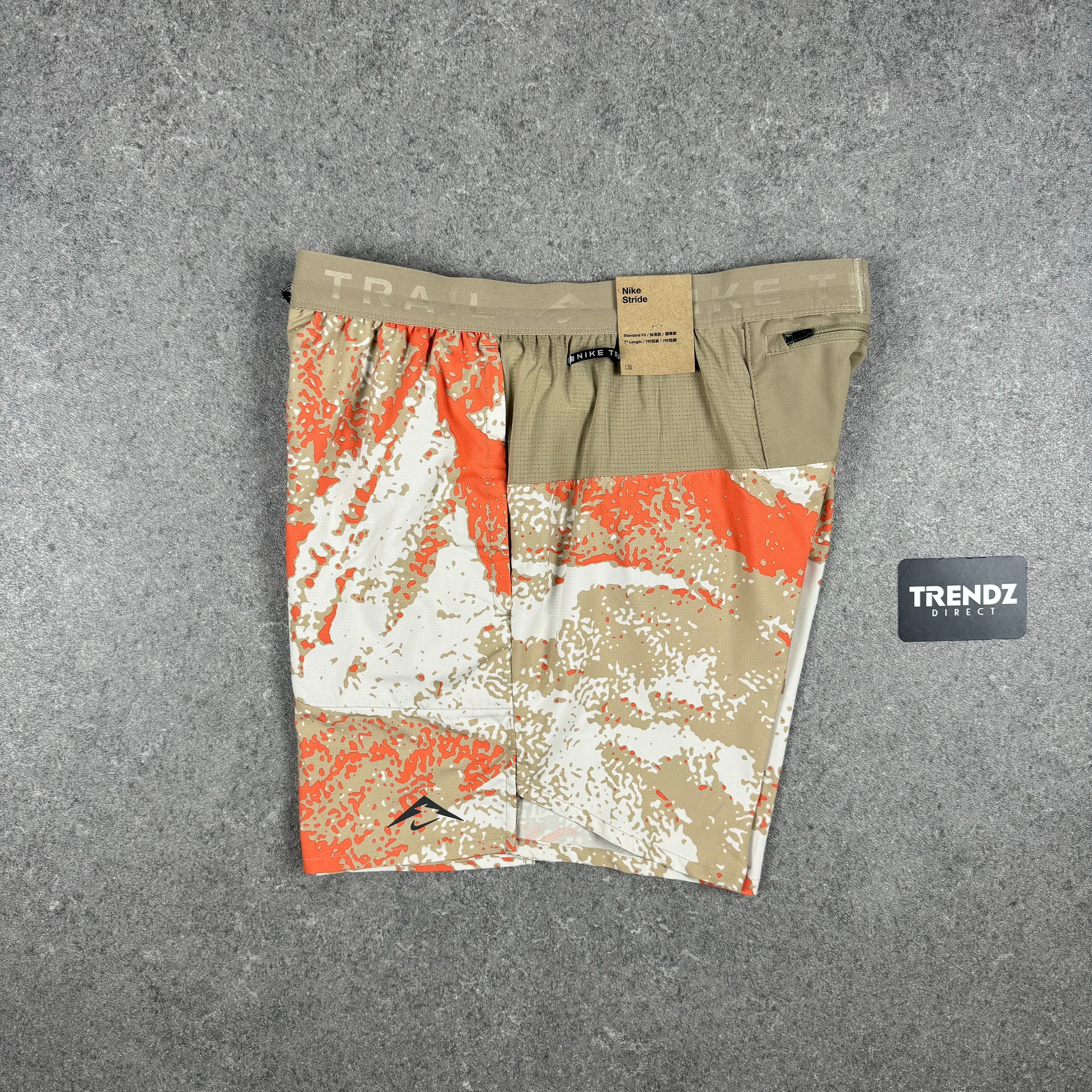 NIKE FLEX TRAIL SHORTS - ORANGE CAMO